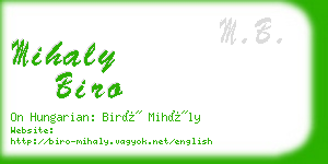 mihaly biro business card